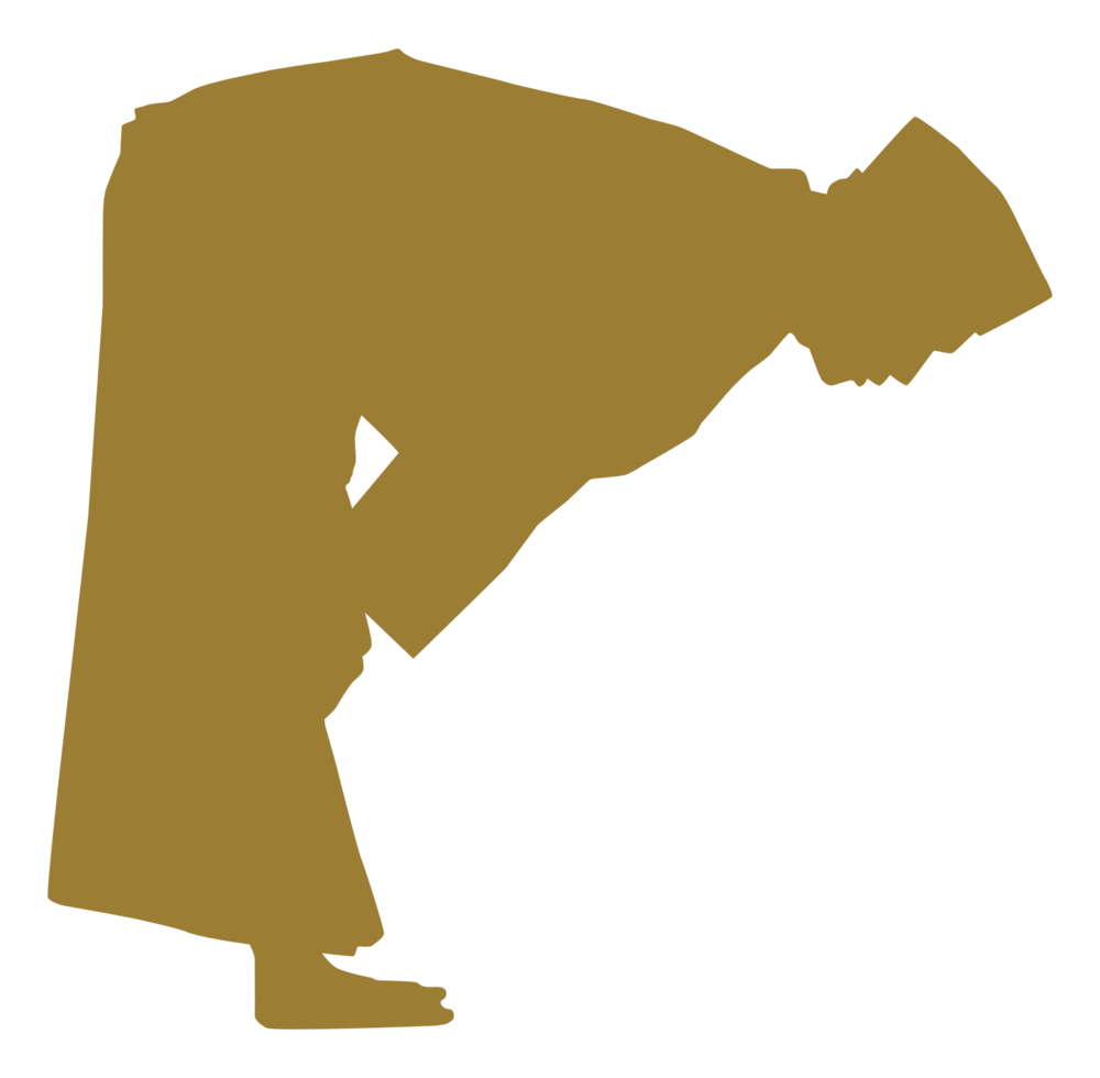 Ruku, Bowing down is an essential pillar of prayer, a part of prayers, the head is bowed and the knees are bowed with both hands, which is one of the essential parts of the prayers in Islam or Moslem. png
