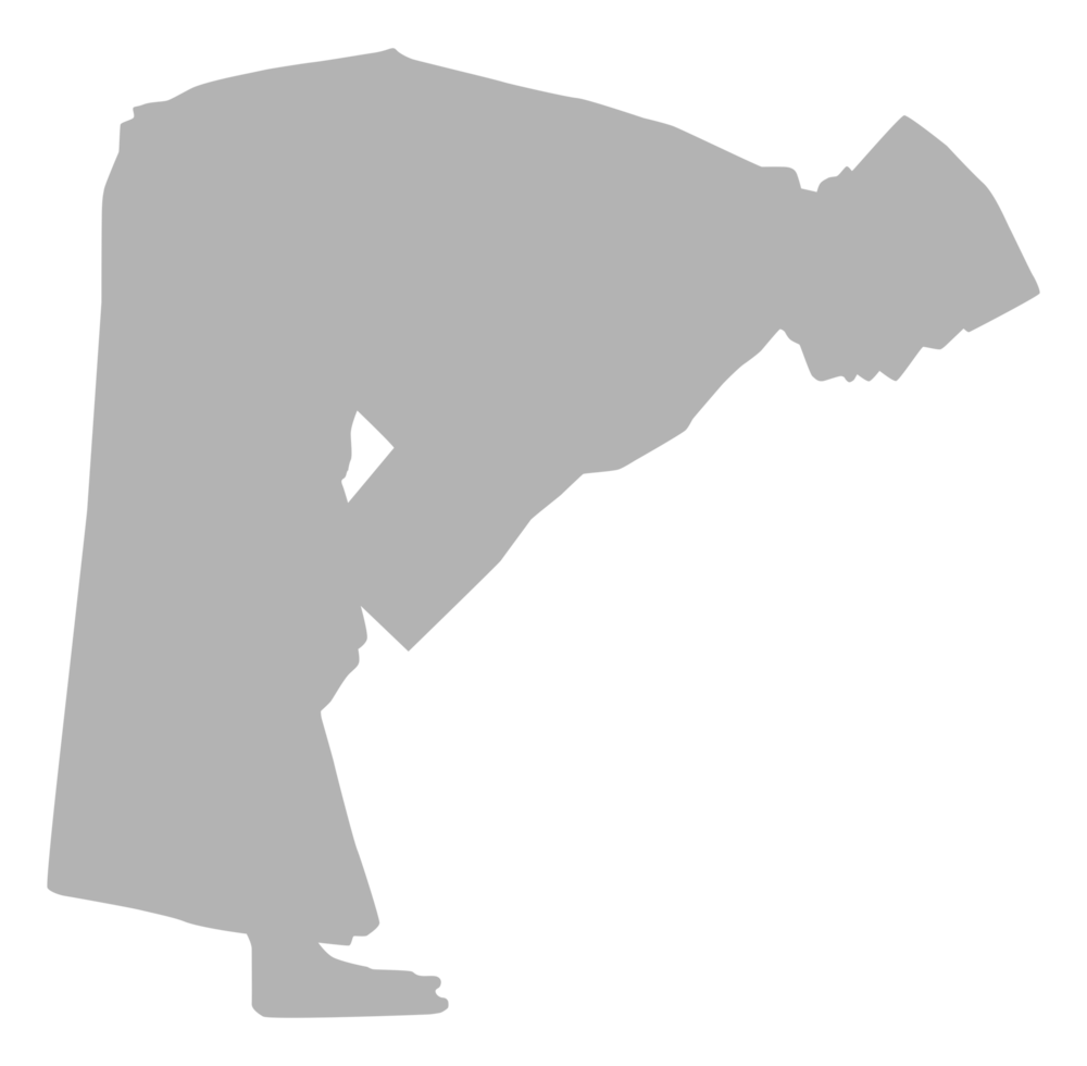 Ruku, Bowing down is an essential pillar of prayer, a part of prayers, the head is bowed and the knees are bowed with both hands, which is one of the essential parts of the prayers in Islam or Moslem. png