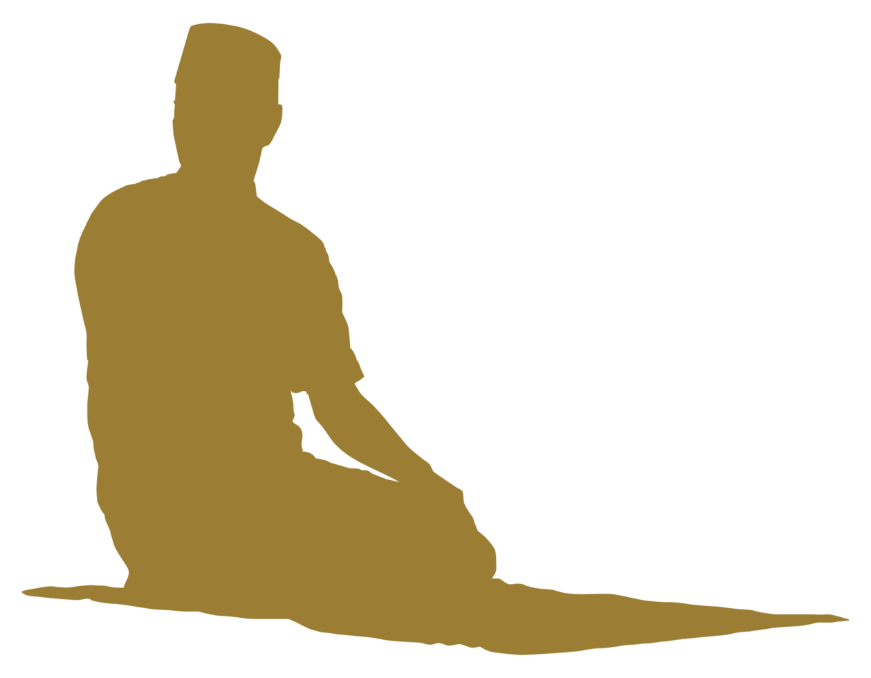Sit tasyahud end including the pillars of prayer, so it should not be left in any circumstances. One of the Sitting Position when Moslem Praying. Format PNG