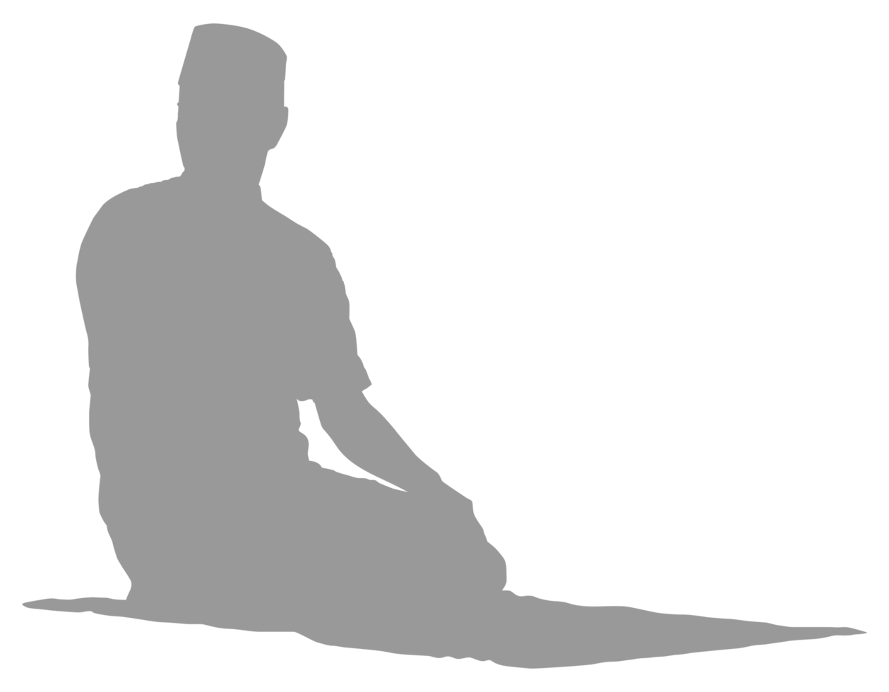 Sit tasyahud end including the pillars of prayer, so it should not be left in any circumstances. One of the Sitting Position when Moslem Praying. Format PNG