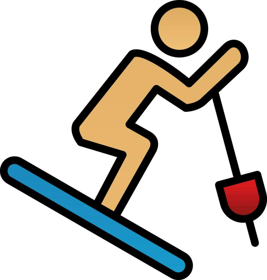 Skiing Vector Icon Design