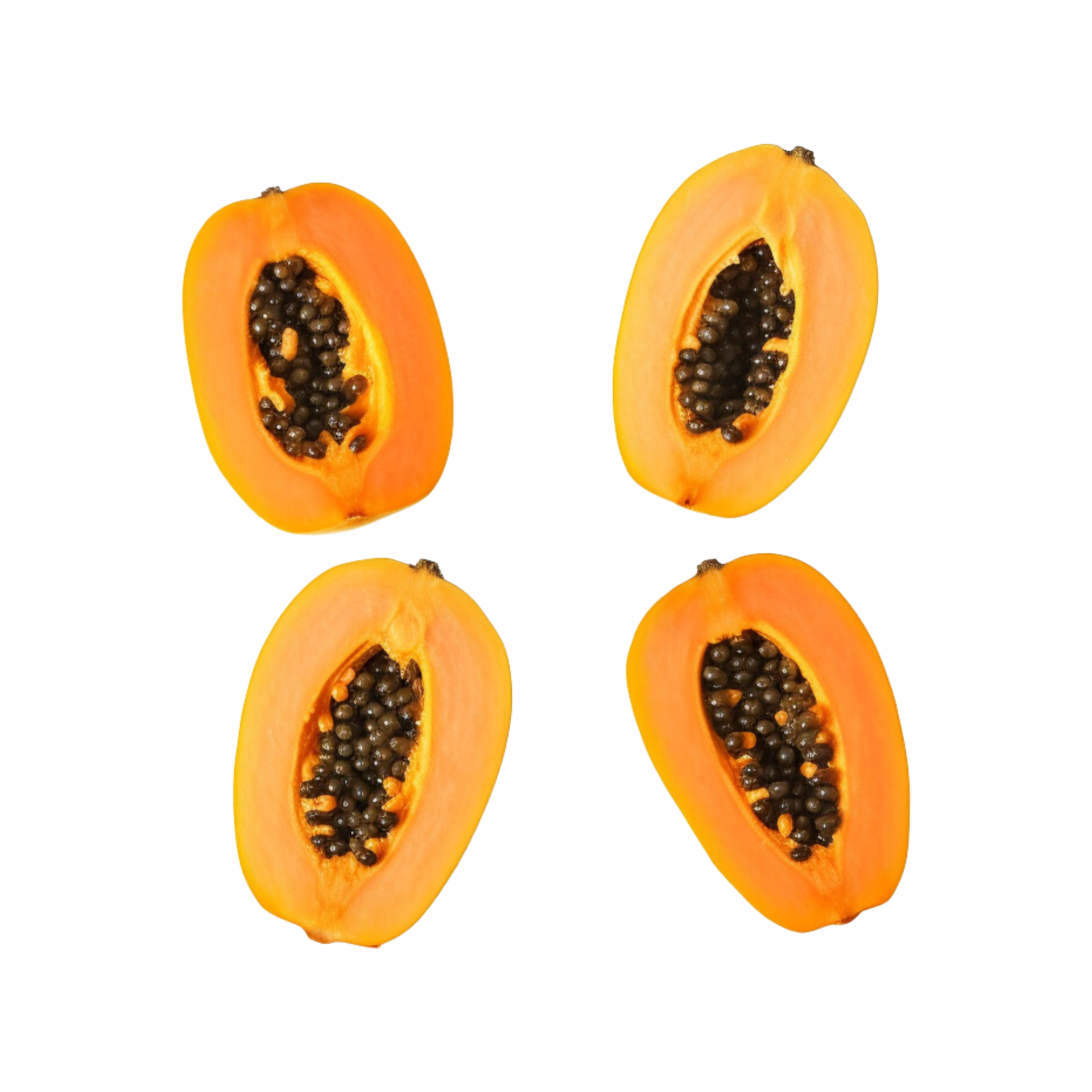 Top View Slices Of Sweet Papaya Isolated On Transparent Background Ai