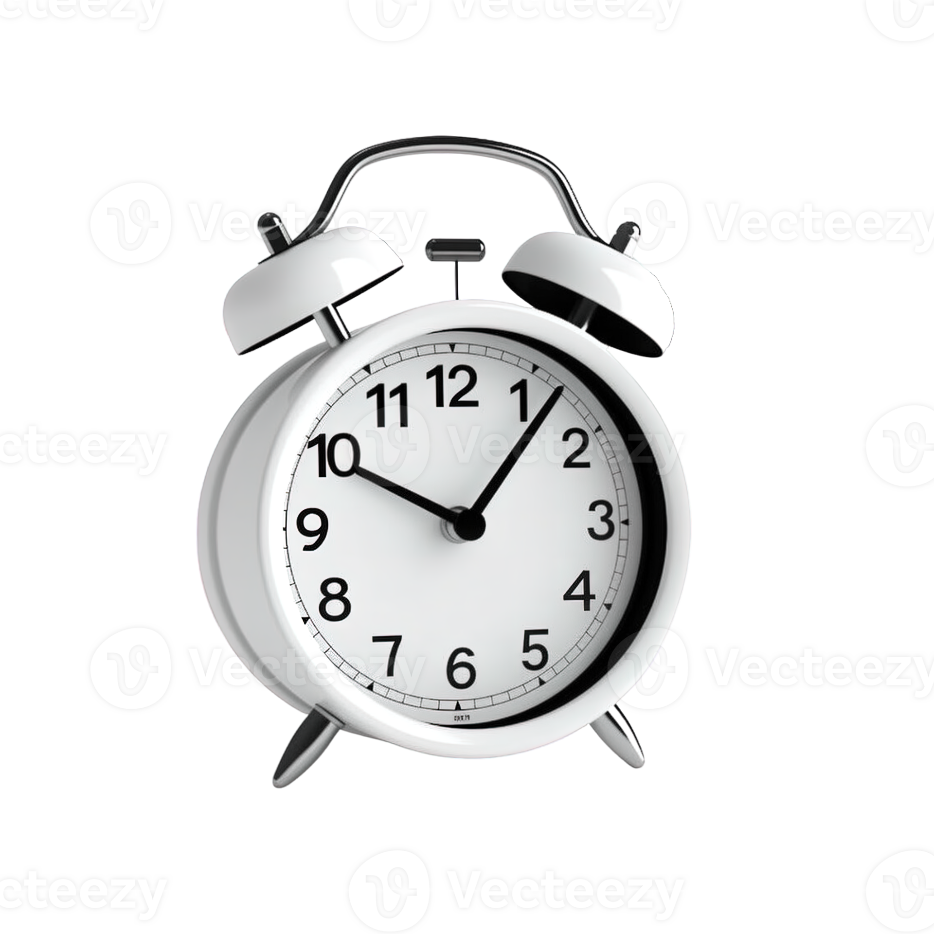 White alarm clock on a transparent background. 25224877 PNG