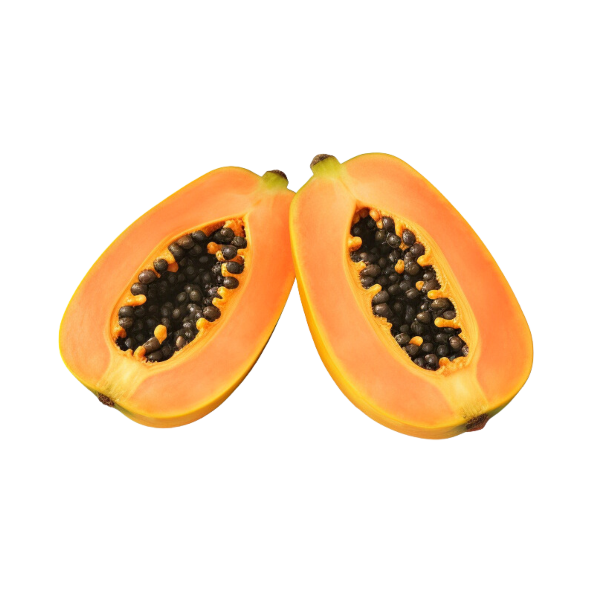 Top View Slices Of Sweet Papaya Isolated On Transparent Background Ai