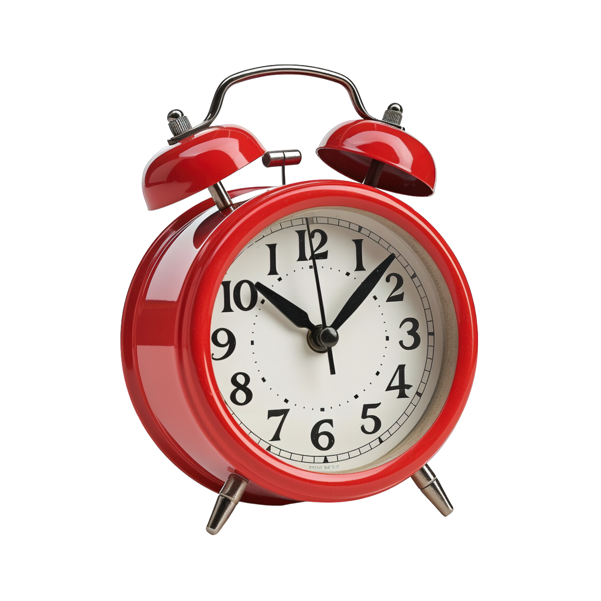 Red alarm clock on a transparent background. ai generated 25224930 PNG