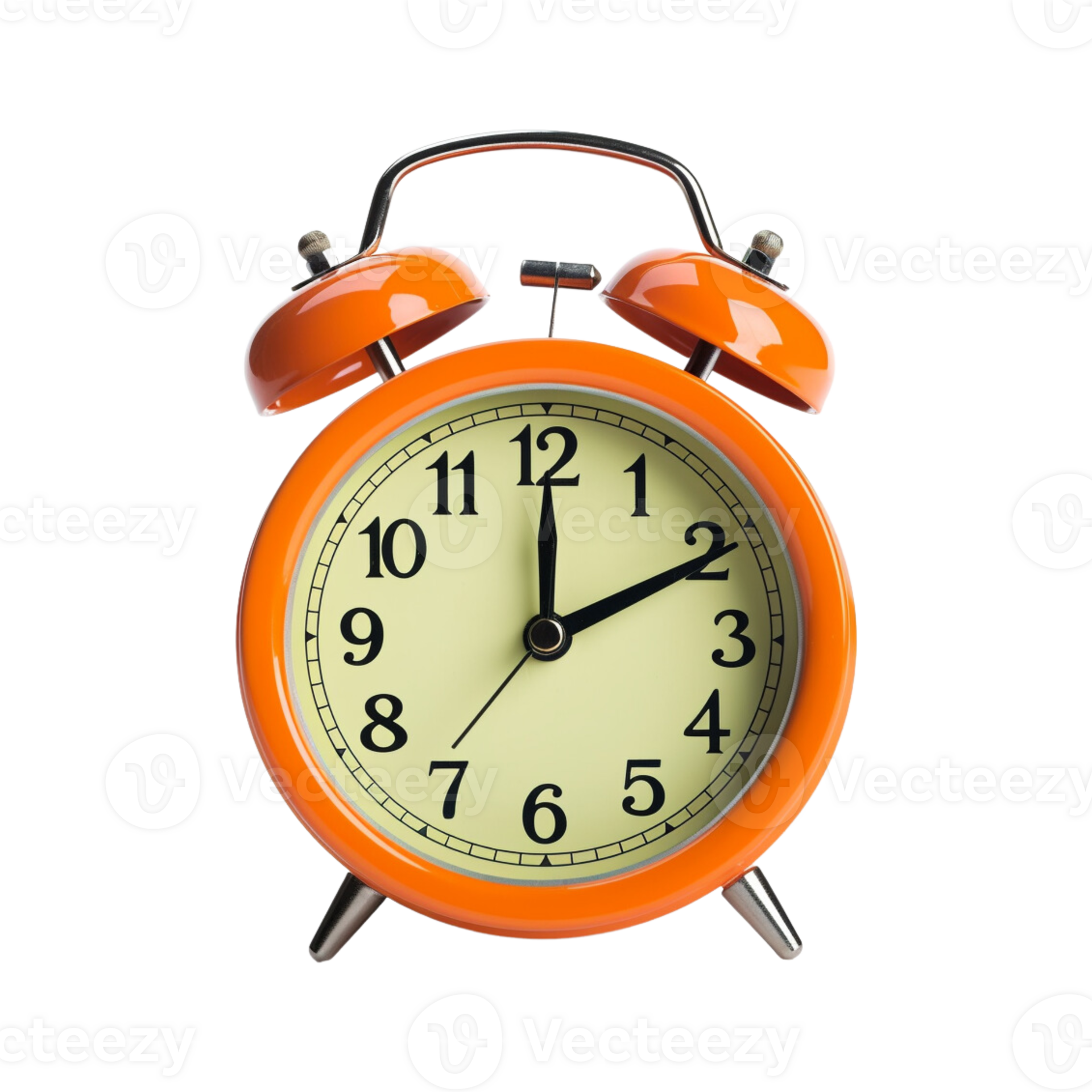 Orange alarm clock on a transparent background. ai generated 25224962 PNG