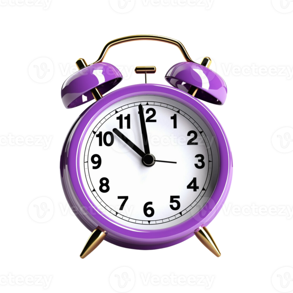 Purple alarm clock on a transparent background. 25224976 PNG