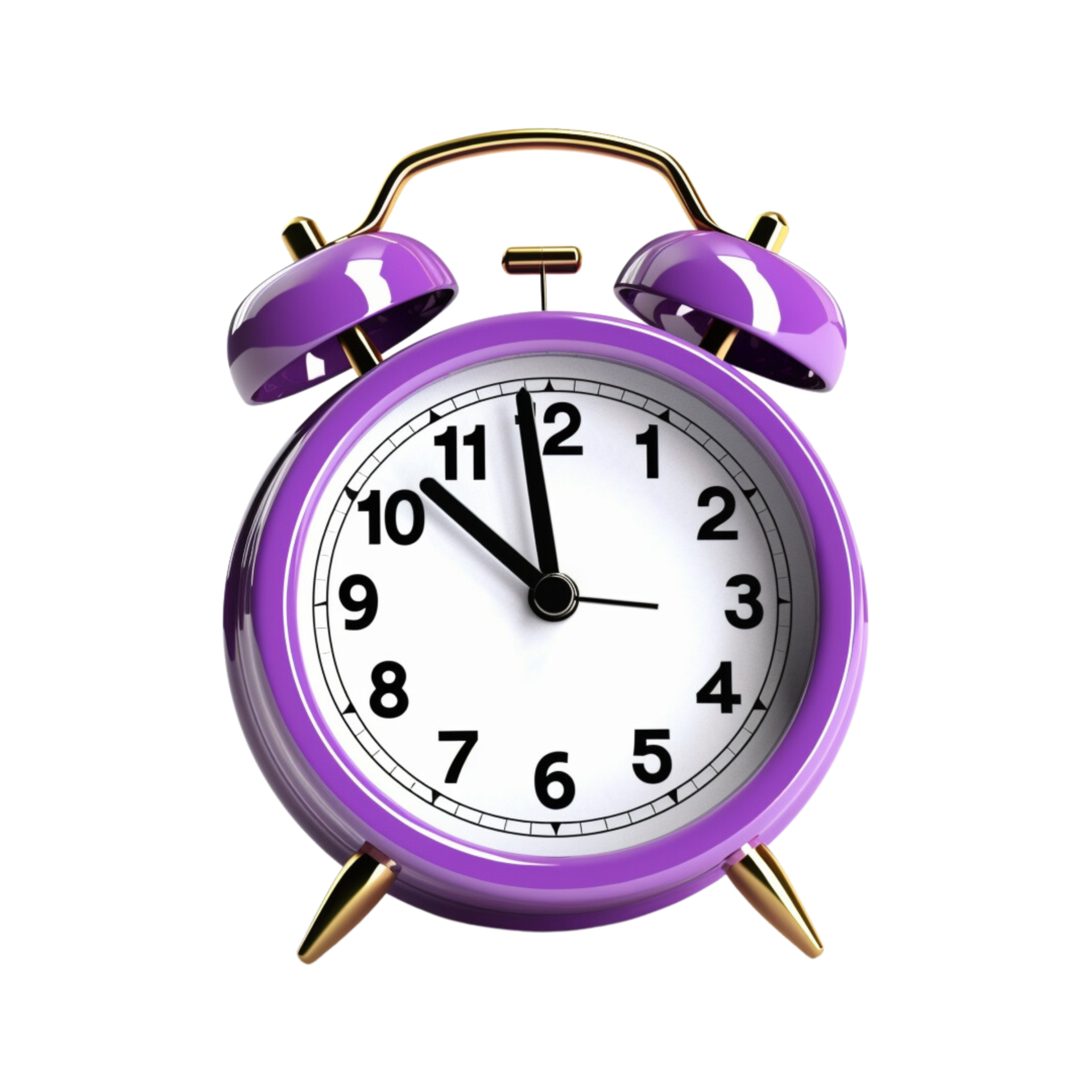 Purple alarm clock on a transparent background. 25224976 PNG
