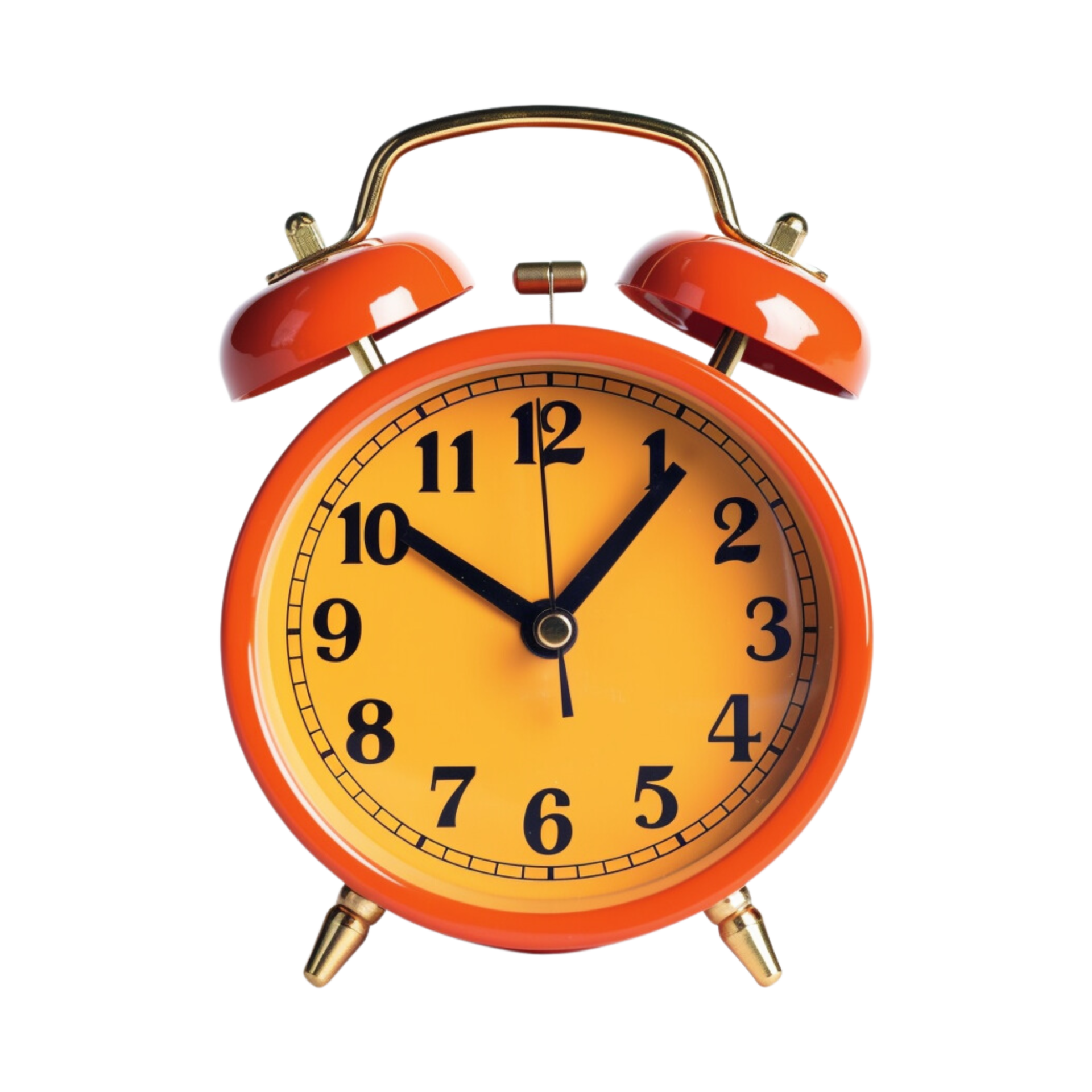 Orange alarm clock on a transparent background. ai generated 25224979 PNG