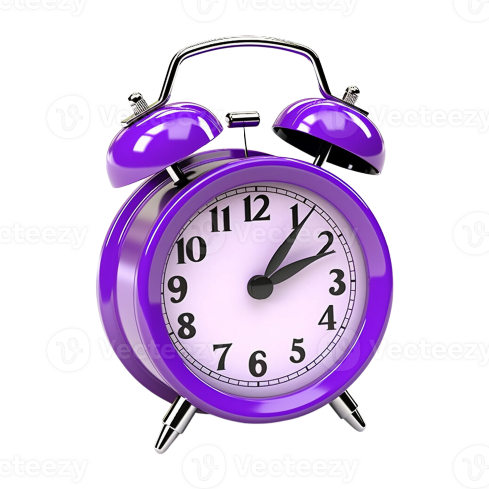Purple alarm clock on a transparent background. ai generated 25224986 PNG