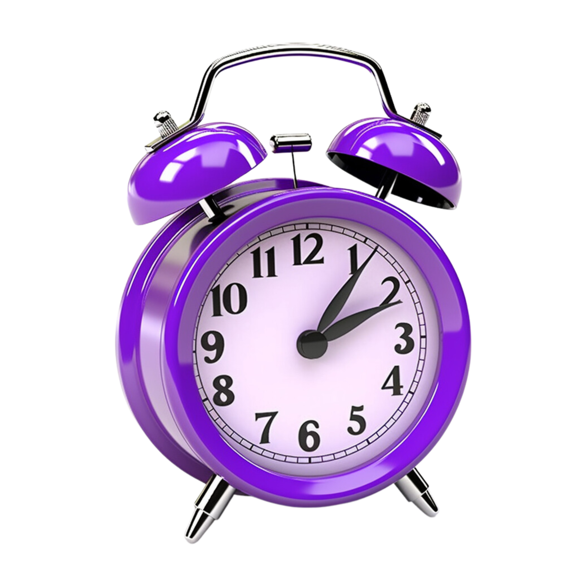 Purple alarm clock on a transparent background. ai generated 25224986 PNG