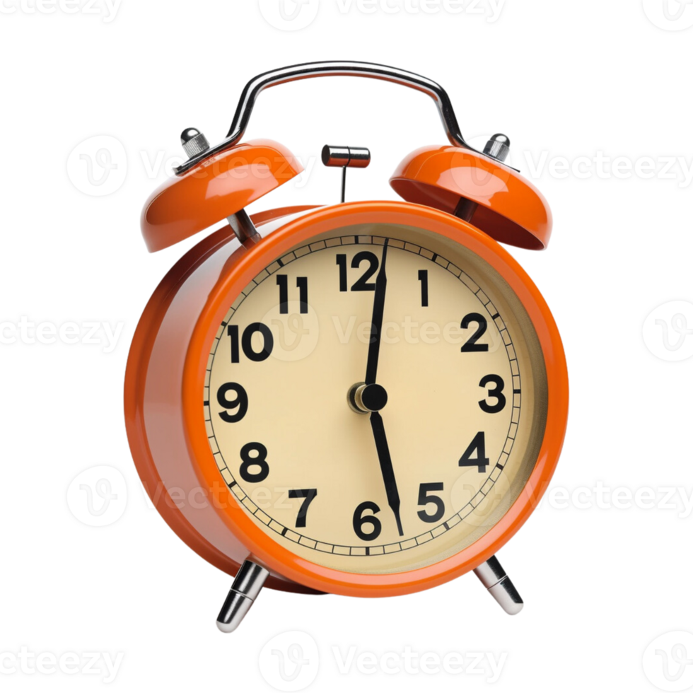 Orange alarm clock on a transparent background. 25224988 PNG