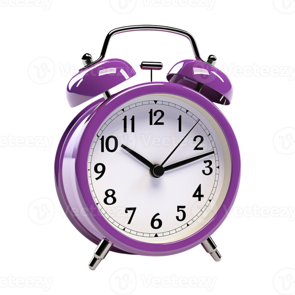 Purple alarm clock on a transparent background. ai generated 25225001 PNG