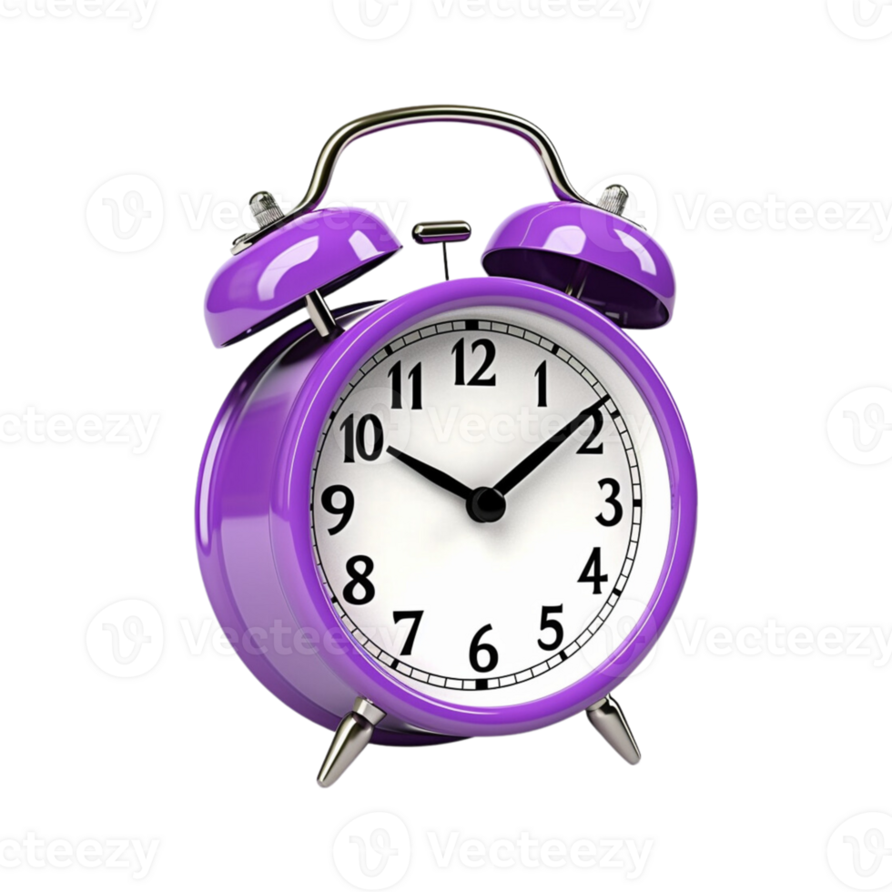 Purple alarm clock on a transparent background. 25225010 PNG