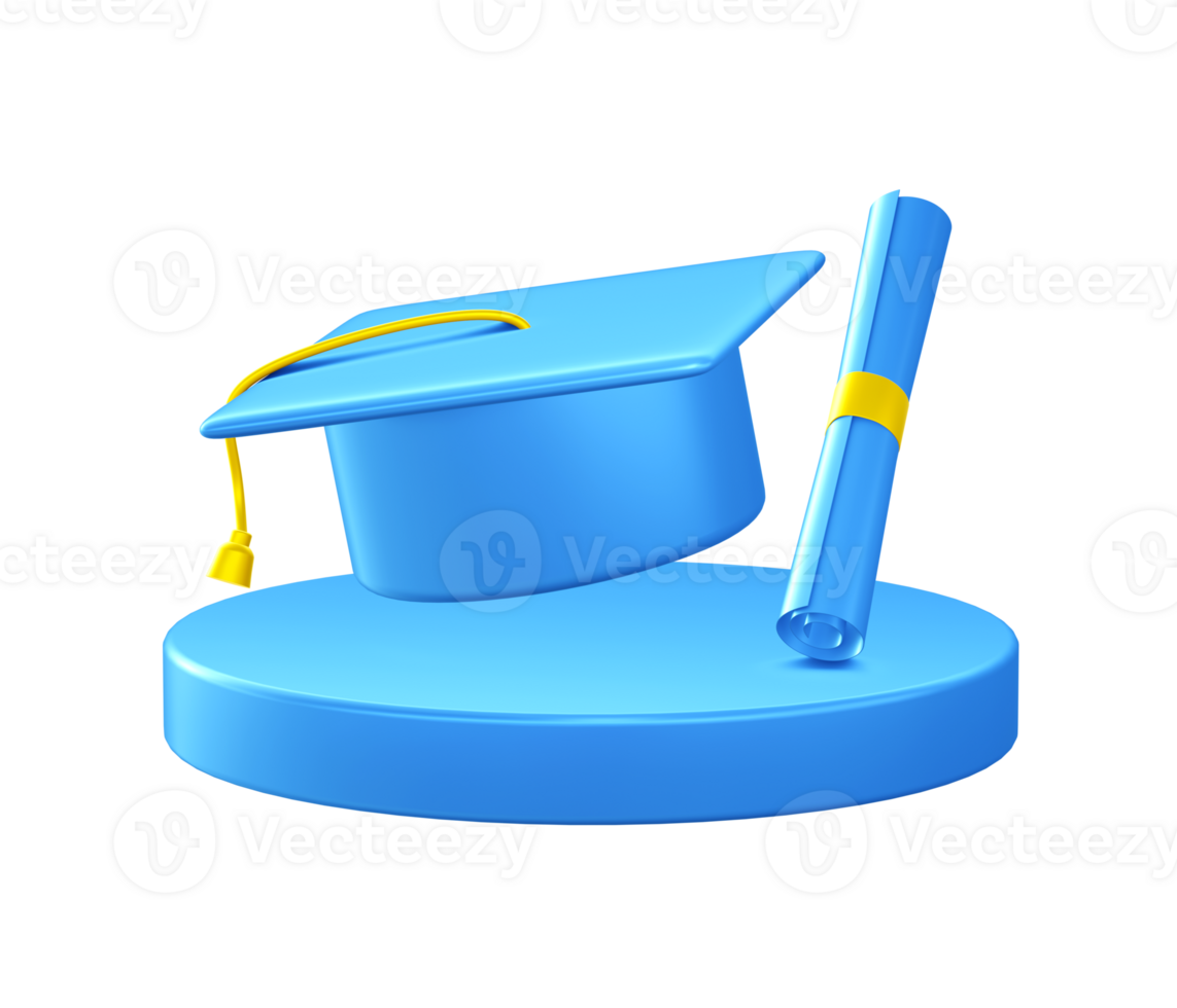 3d ilustración icono de educación con circular o redondo podio png