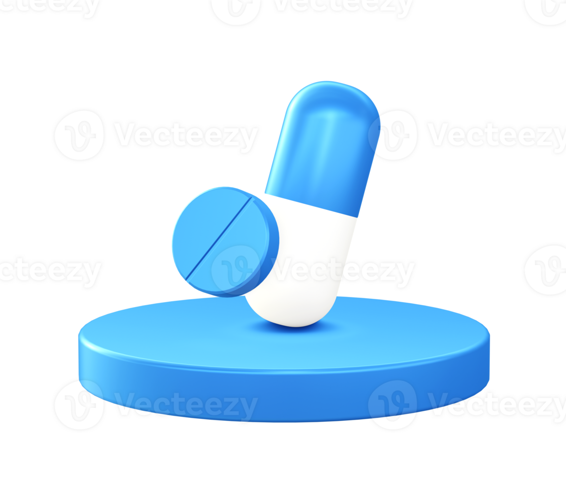 3d ilustración icono de salud medicina podio con circular o redondo podio png