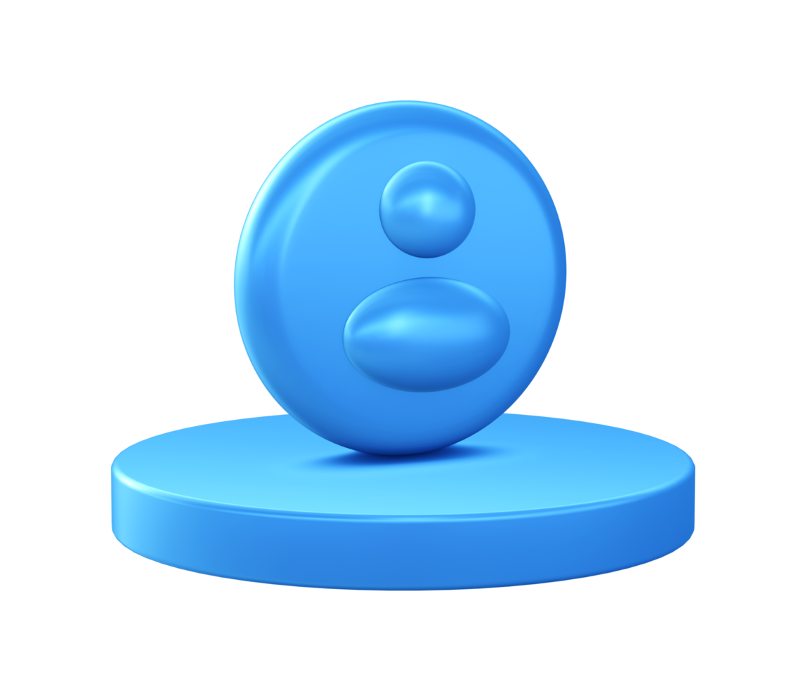 3d illustration icon of Person or people network relation with circular or round podium png