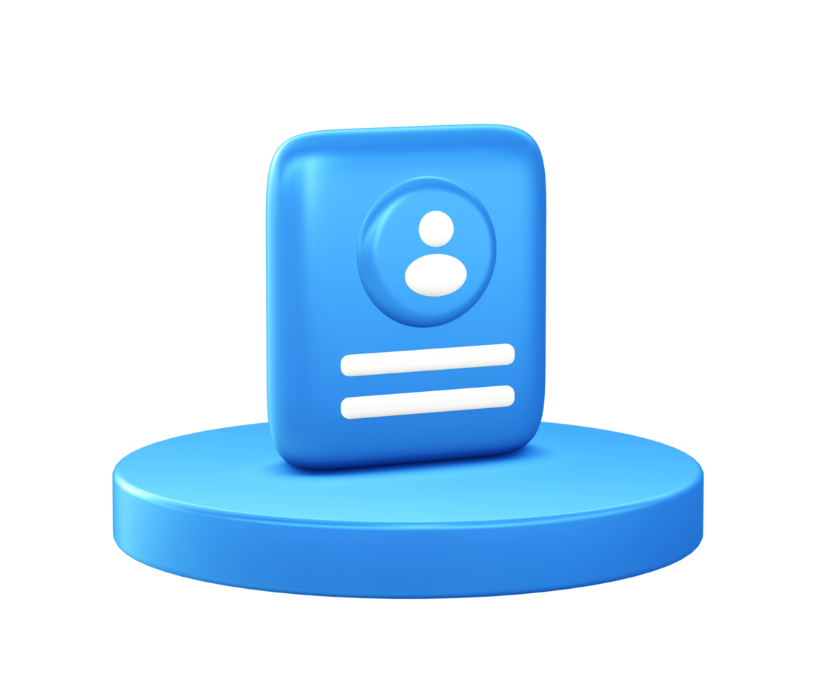 3d illustration icon of Contact Person with circular or round podium png