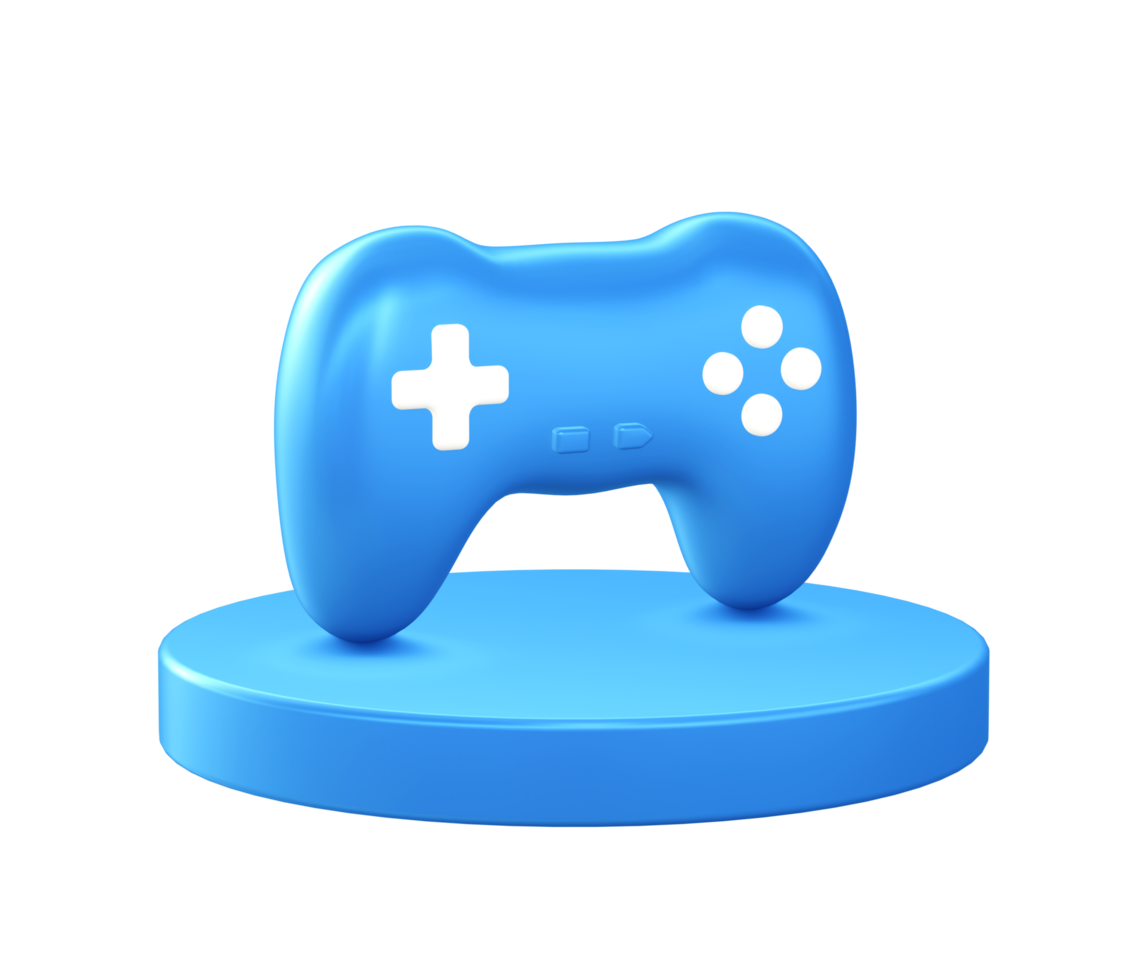 3d illustration icon of Game controller with circular or round podium png