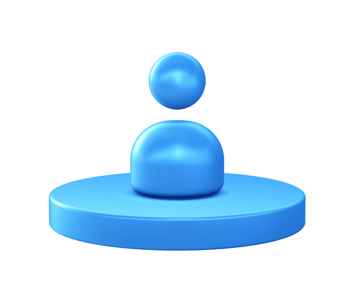 3d illustration icon of social network person and people with circular or round podium png