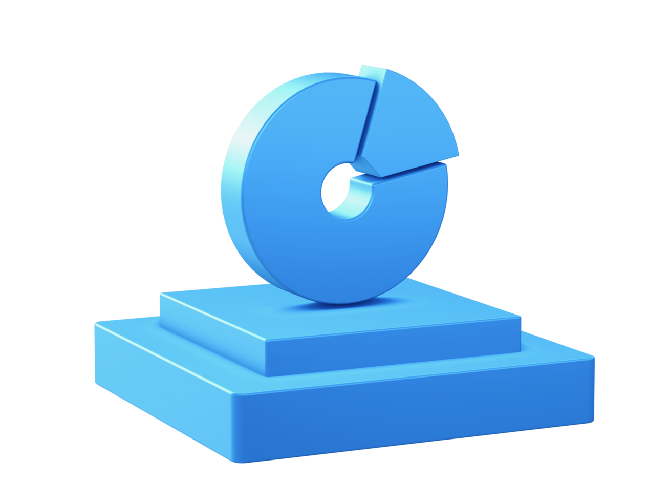 3d illustration icon of Pie Chart with podium for UI UX web mobile apps social media ads design png