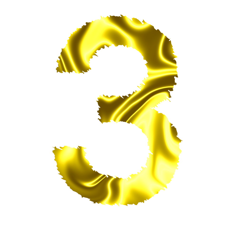 golden number 3 25225337 PNG