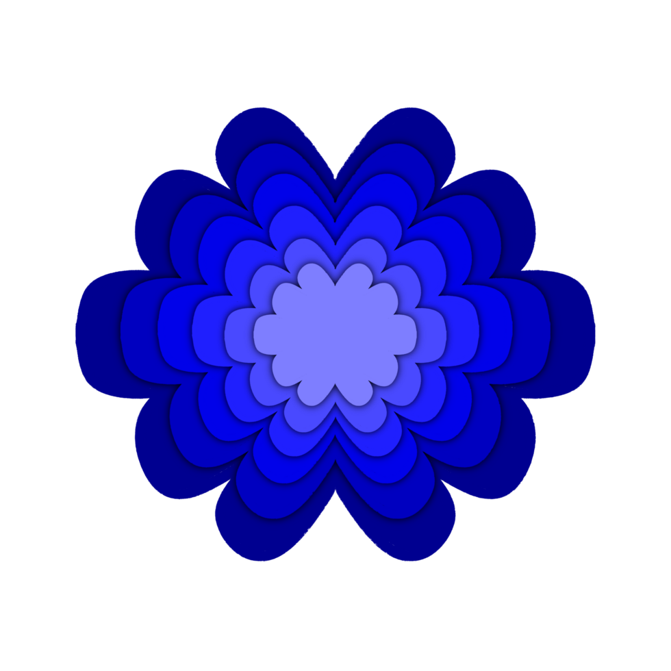 papel cortar estilo azul flores png