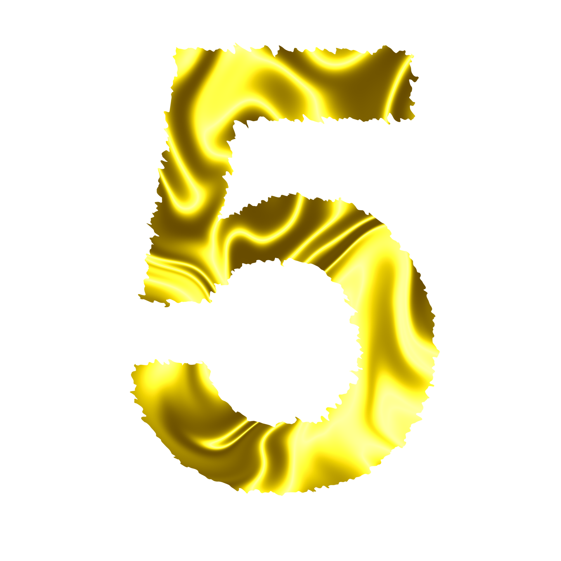 golden-number-5-25225370-png