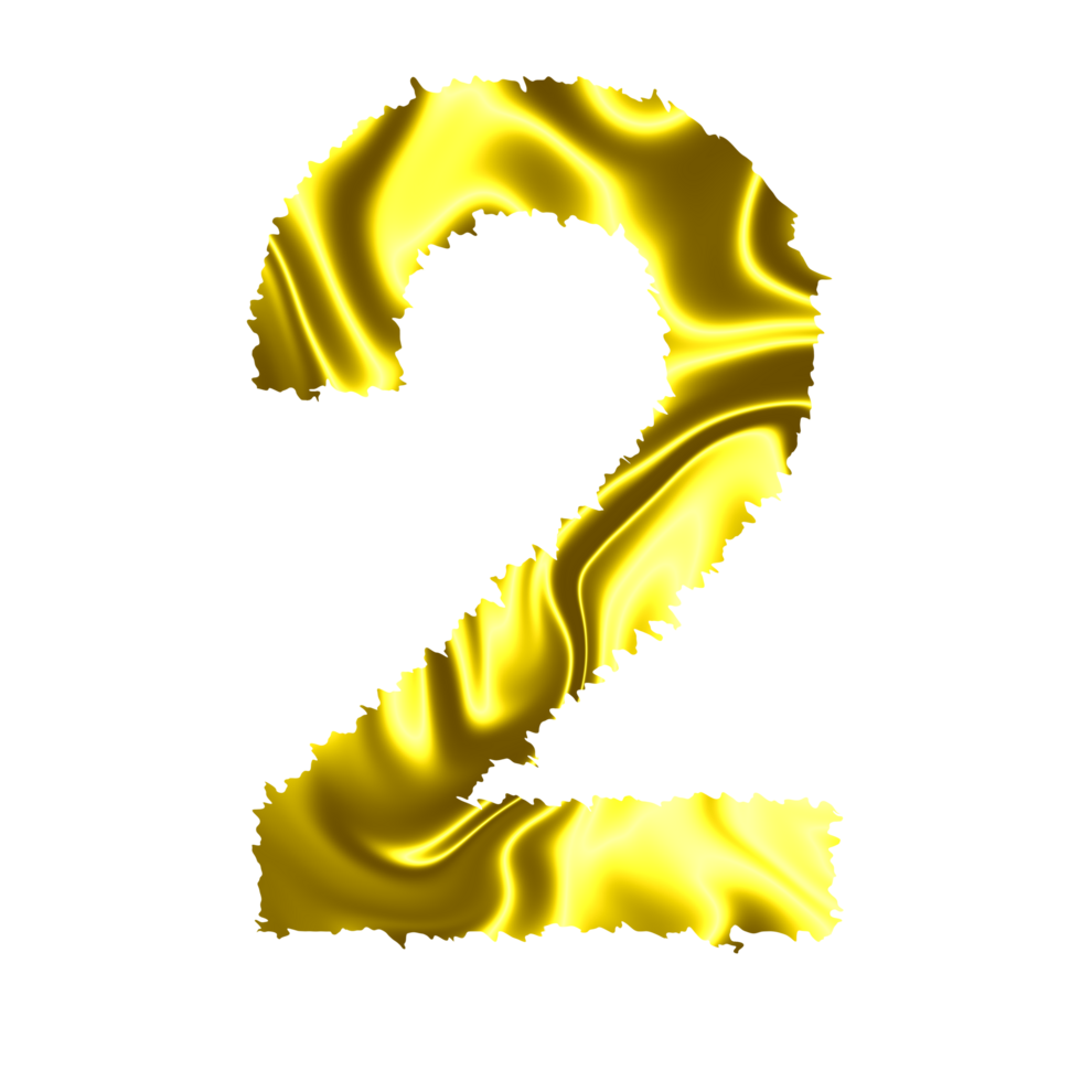 golden number 2 25225387 PNG
