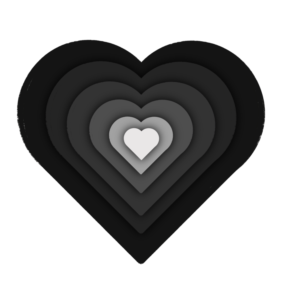 black papercut heart png