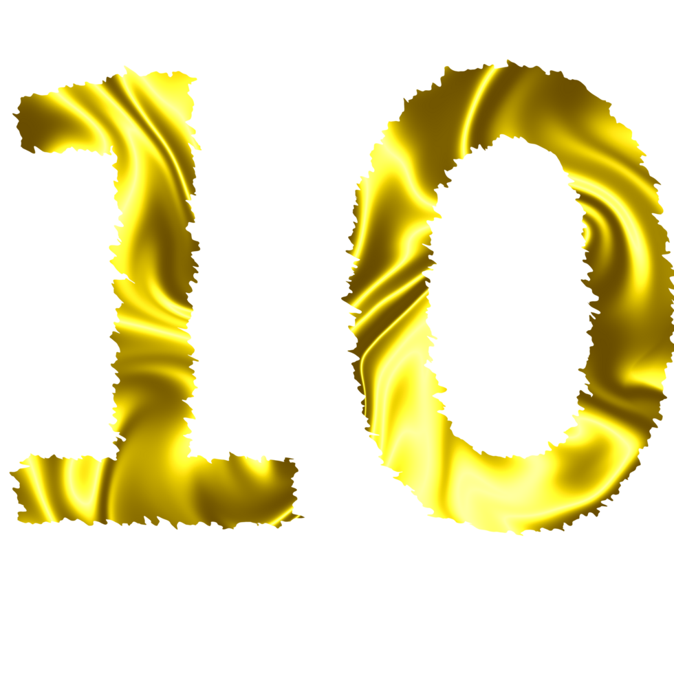 golden number ten png