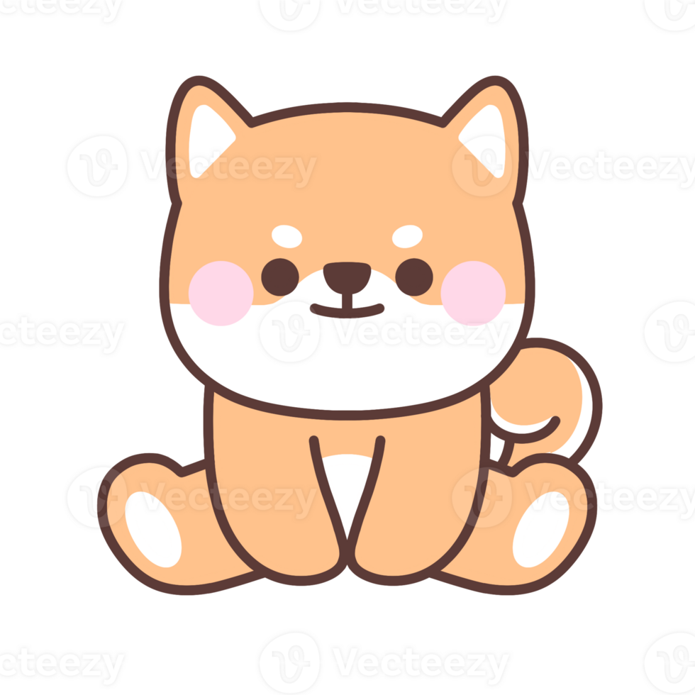 Cute shiba inu dog sitting.Animal cartoon character design. png