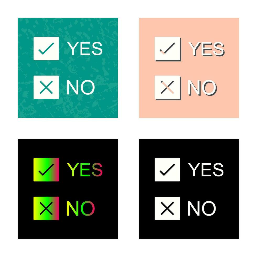 Yes No Option Vector Icon