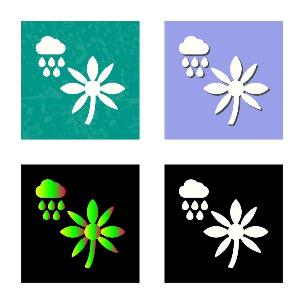 Flower with rain Vector Icon