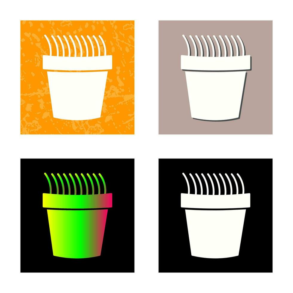 Grass Pot Vector Icon