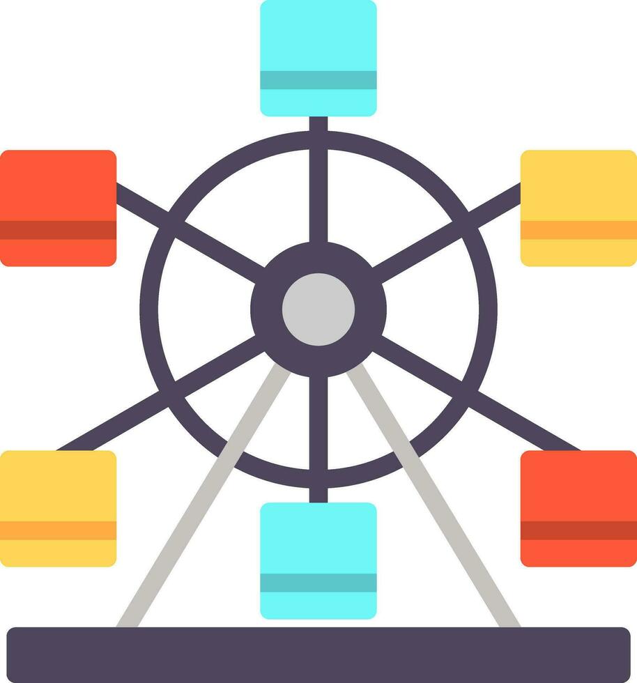Ferris wheel Vector Icon Design