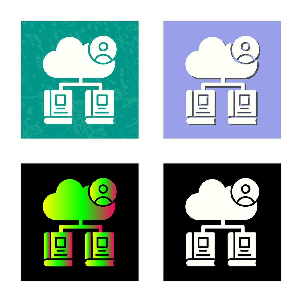 icono de vector de biblioteca de nube