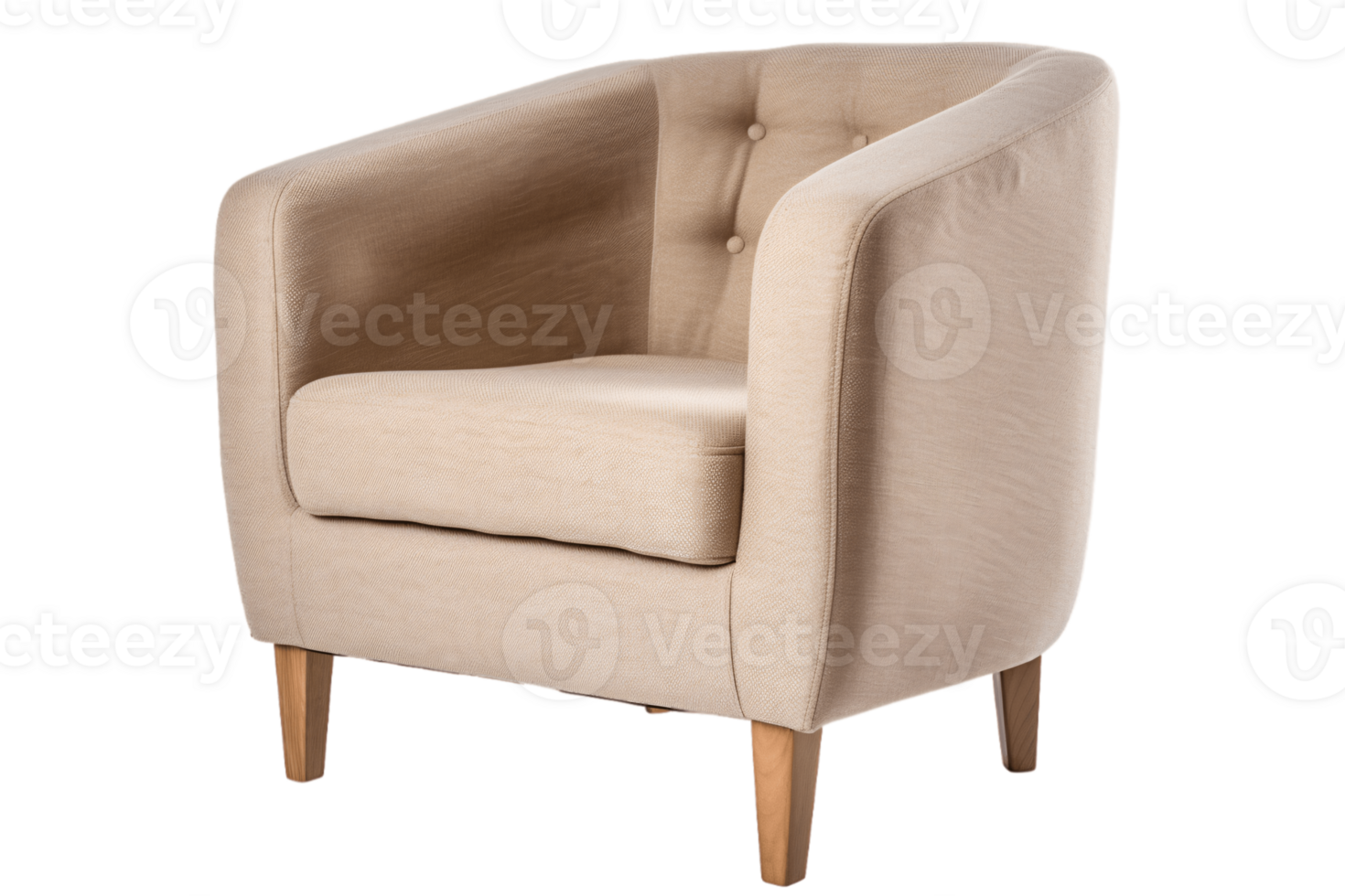 Beige armchair isolated on transparent background png
