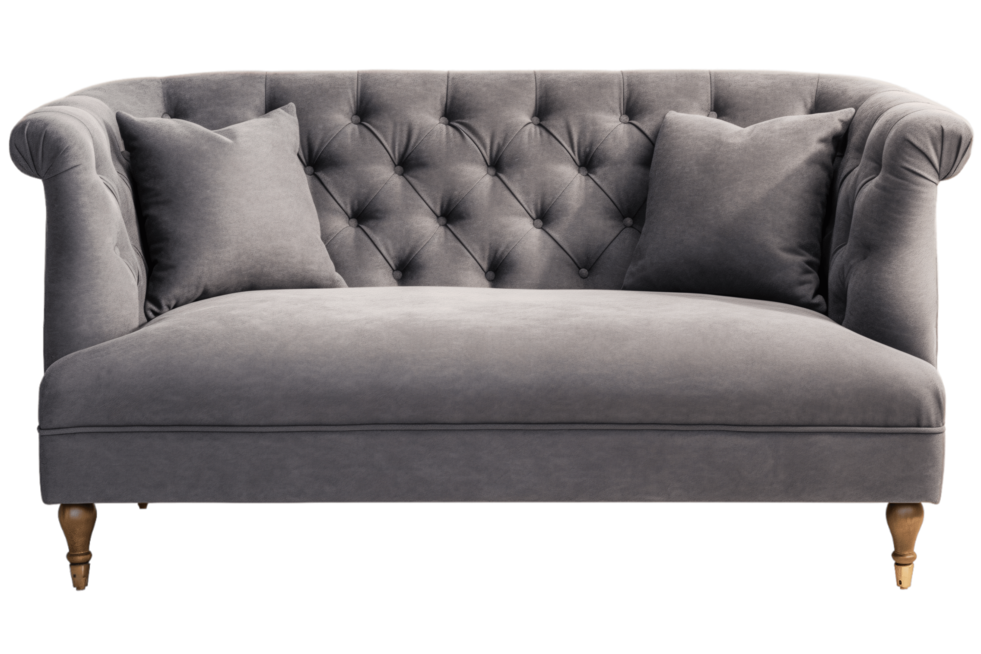Grey two seater sofa isolated on transparent background 25227387 PNG