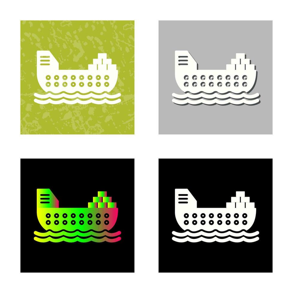 icono de vector de barco de carga