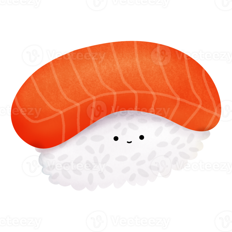 salmone Sushi cibo cartone animato carino png