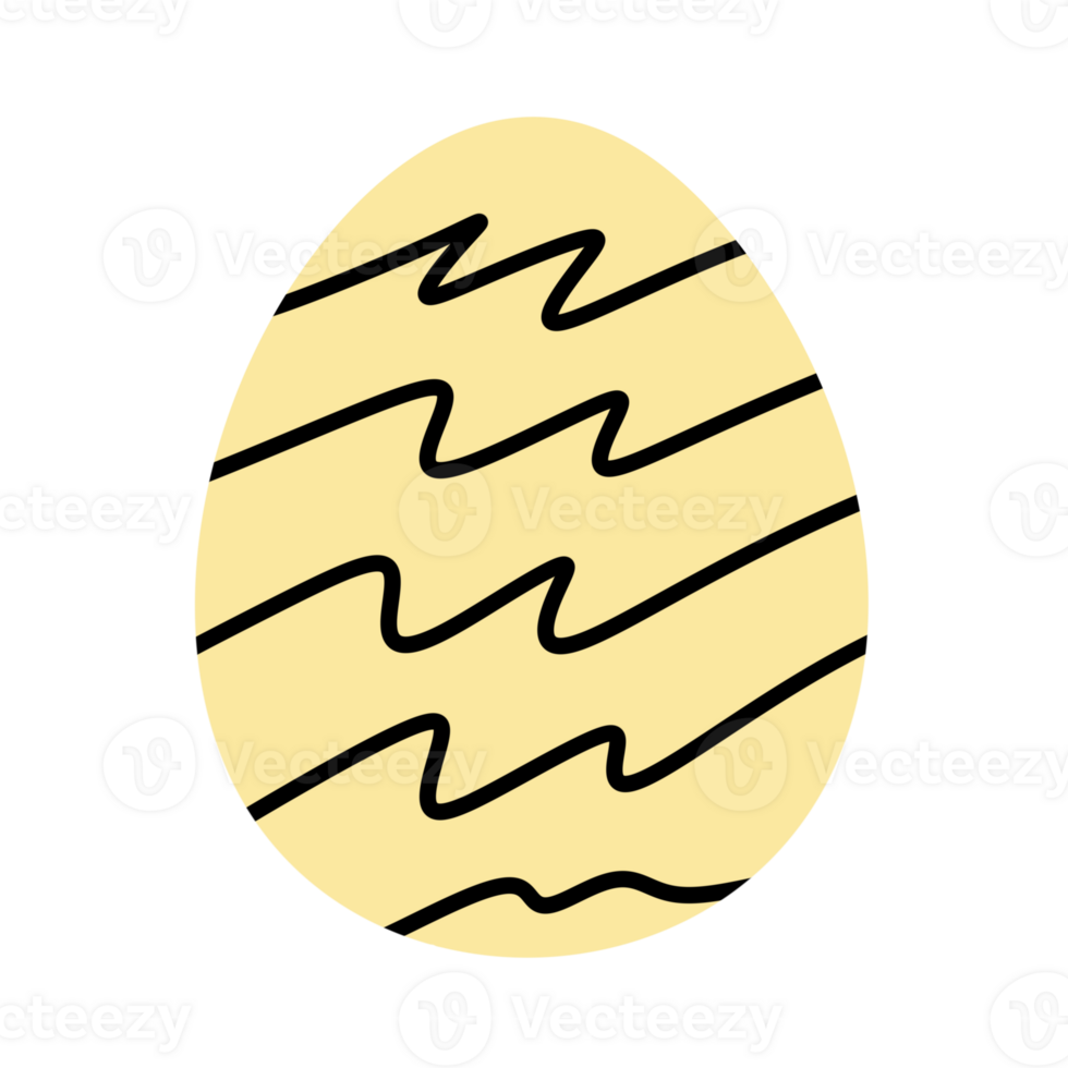 illustration of an Easter egg. yellow Easter egg with a beautiful