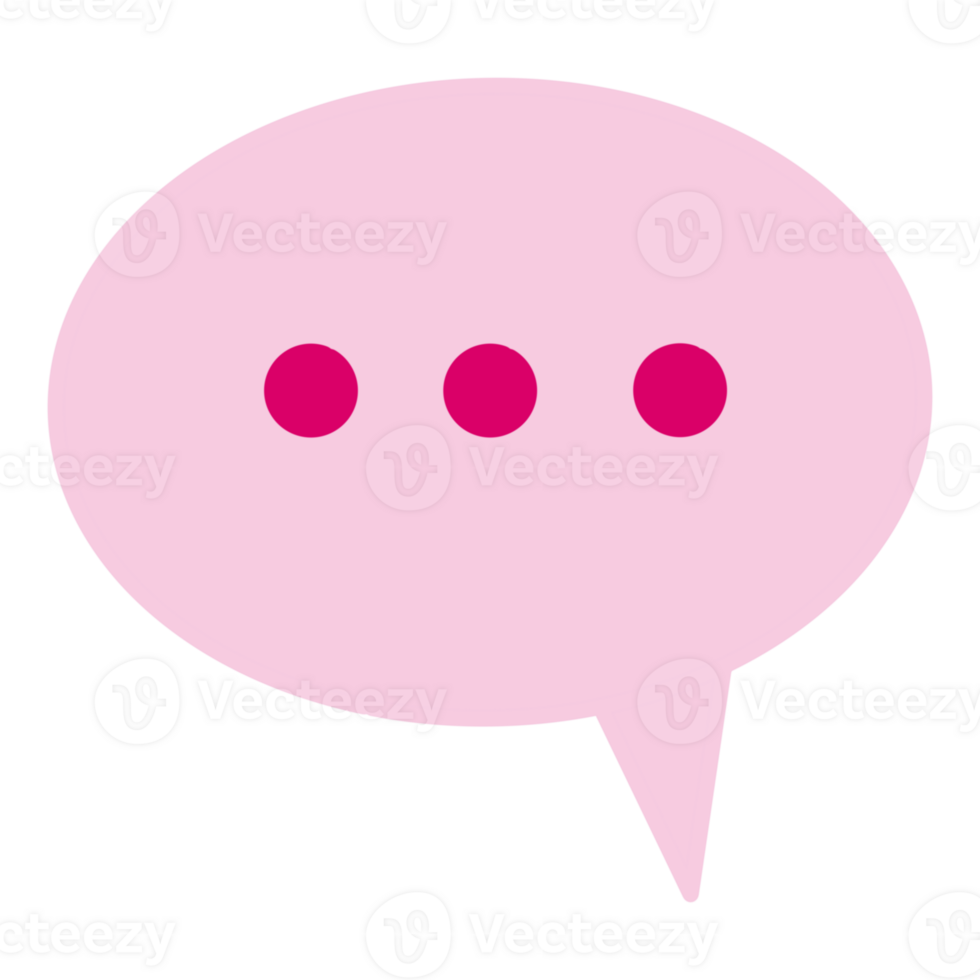Speech bubble art doodle style, text box with 3 dots, Graphic Illustration. png