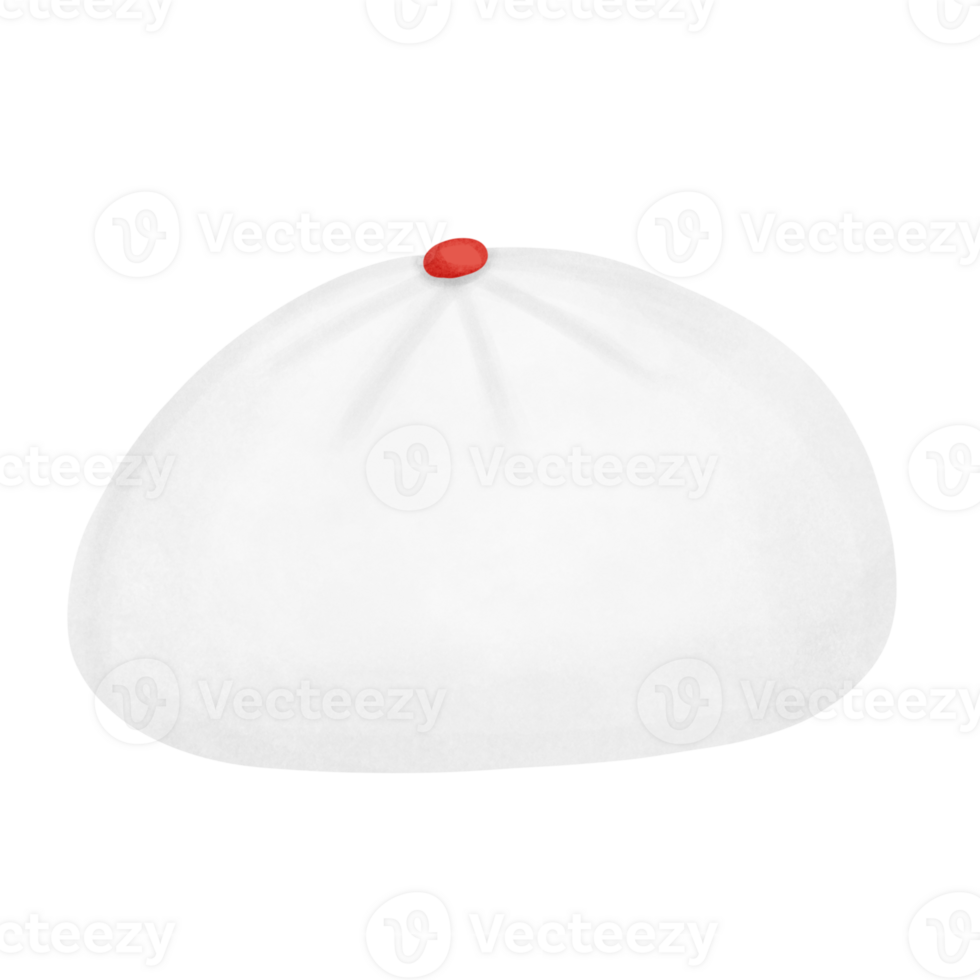 Steamed bun or Chinese bun drawing outline png