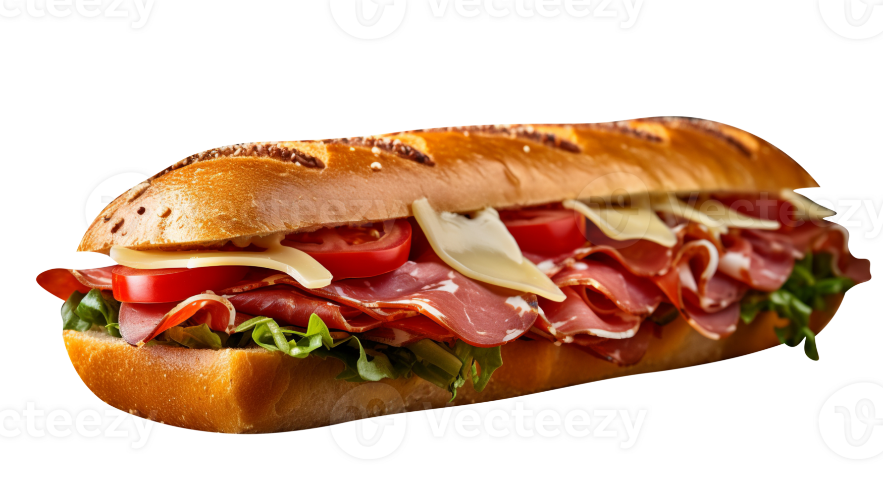 Tasty italian sandwich on transparent background png