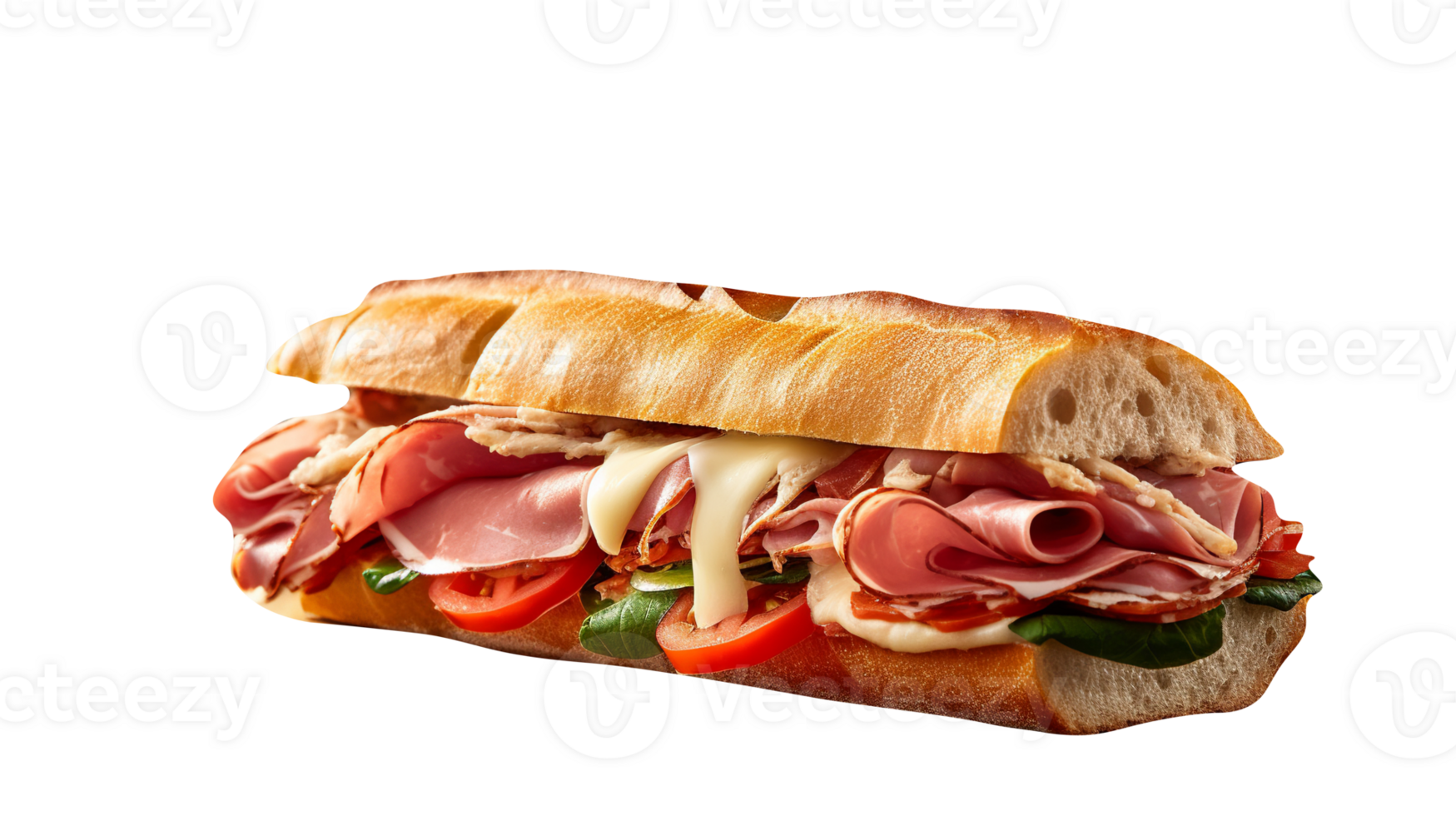Tasty italian sandwich on transparent background png