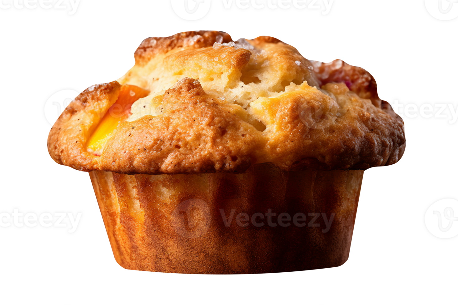 Tasty peach muffin isolated on transparent background png