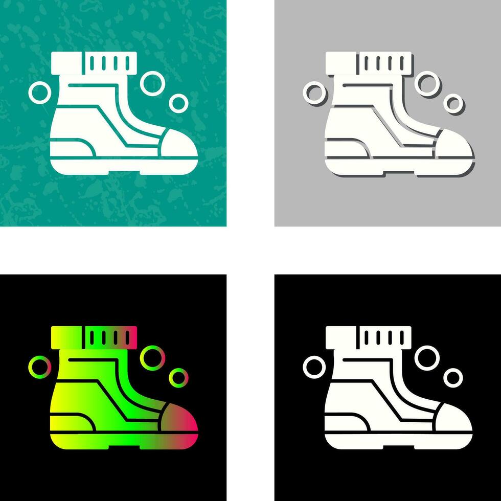 icono de vector de botas de esquí