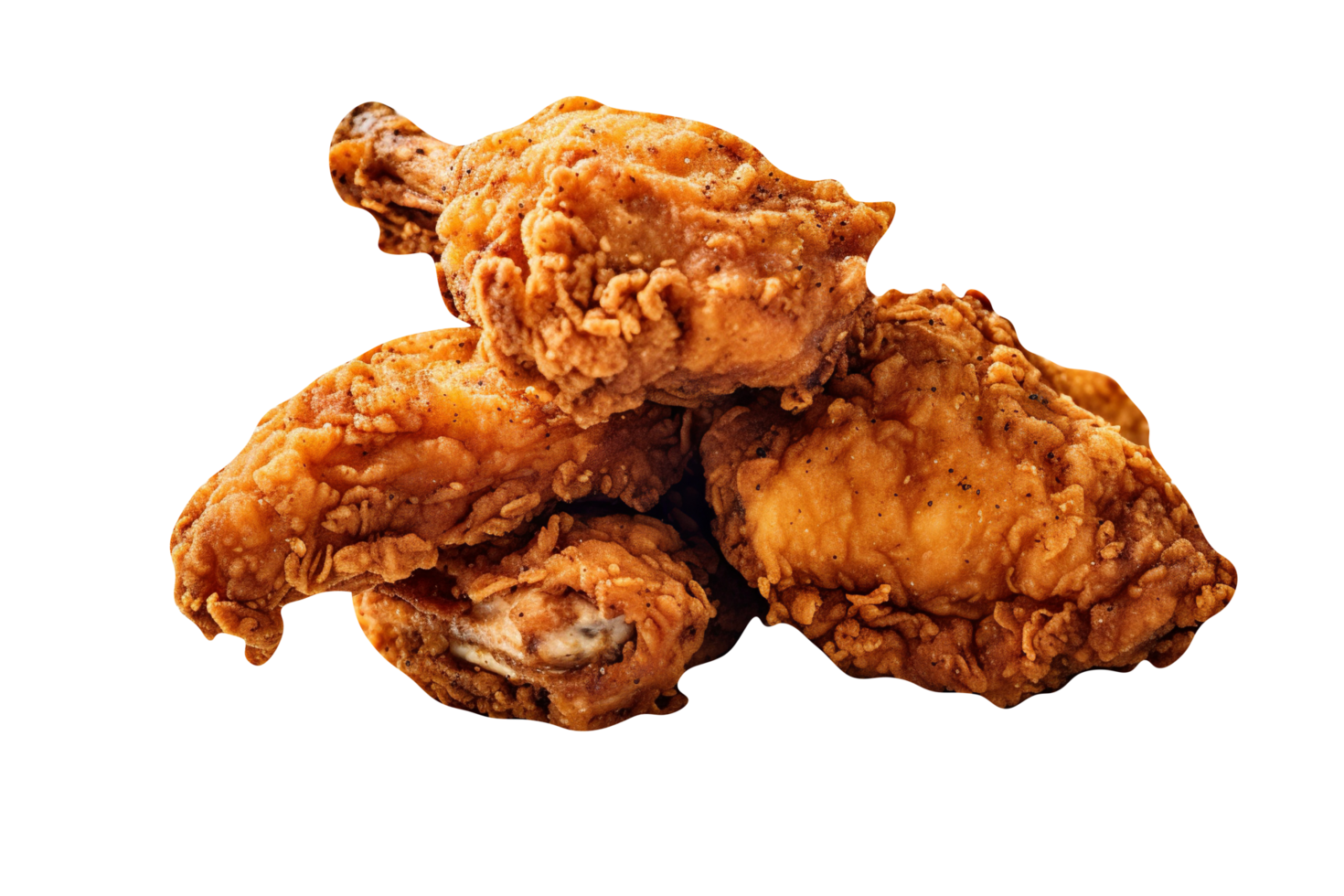 Tasty southern fried chicken isolated on transparent background png