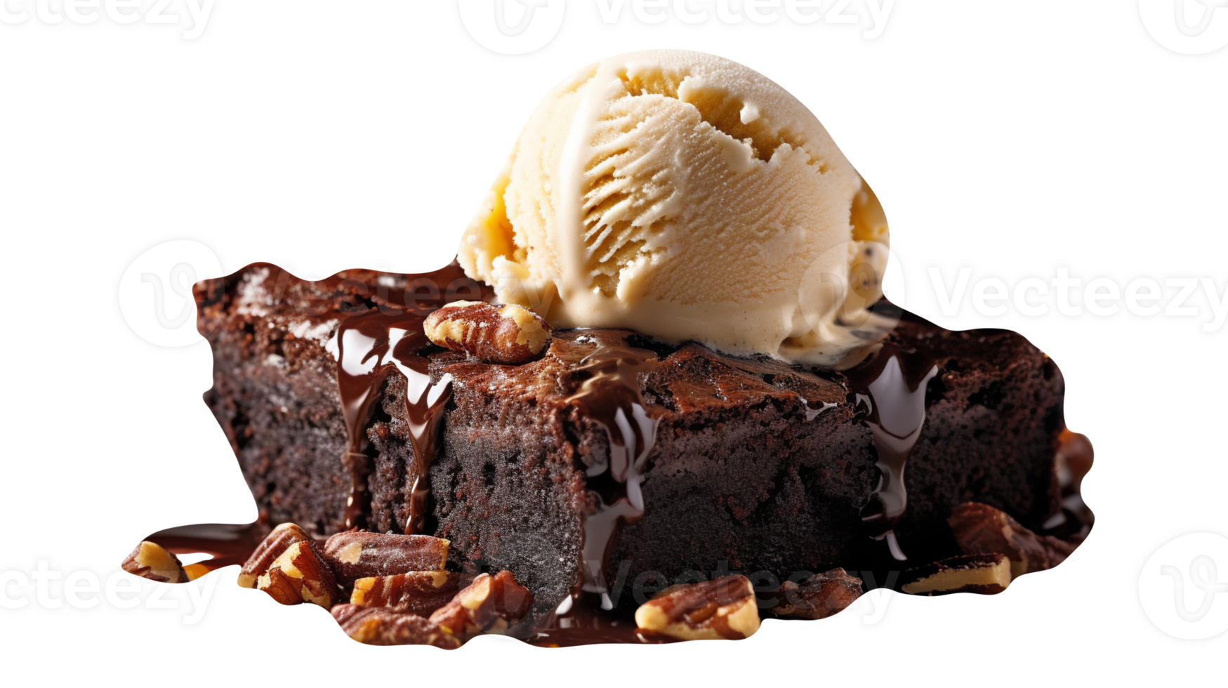 Tasty brownies ice cream isolated on transparent background png